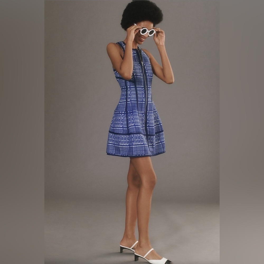 HTF Anthropologie By Anthropologie Sleeveless Sculpted Mini Dress size 6 NWOT - Picture 2 of 10